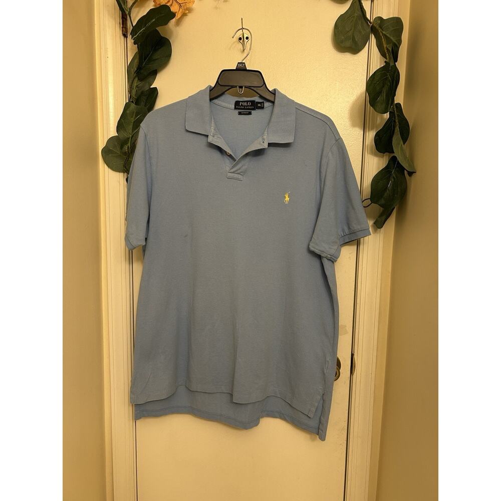 Polo Ralph Lauren~MENS Classic Short Sleeve Shirt Collared~Preppy~XXL~Logo blue - Picture 4 of 13